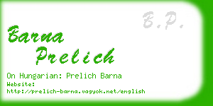 barna prelich business card